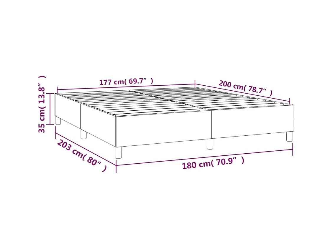 Struttura letto senza materasso tessuto blu 180x200 cm