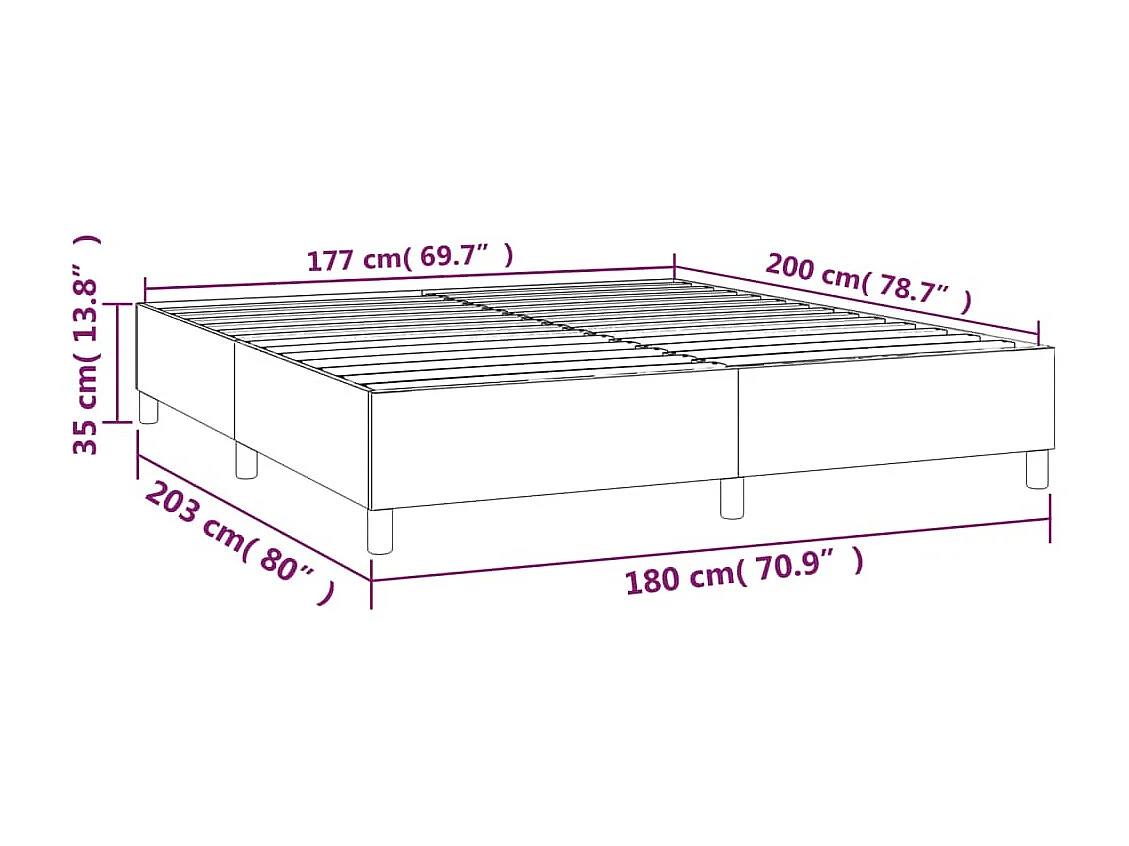 Bettgestell ohne Matratze blau 180x200 cm Stoff