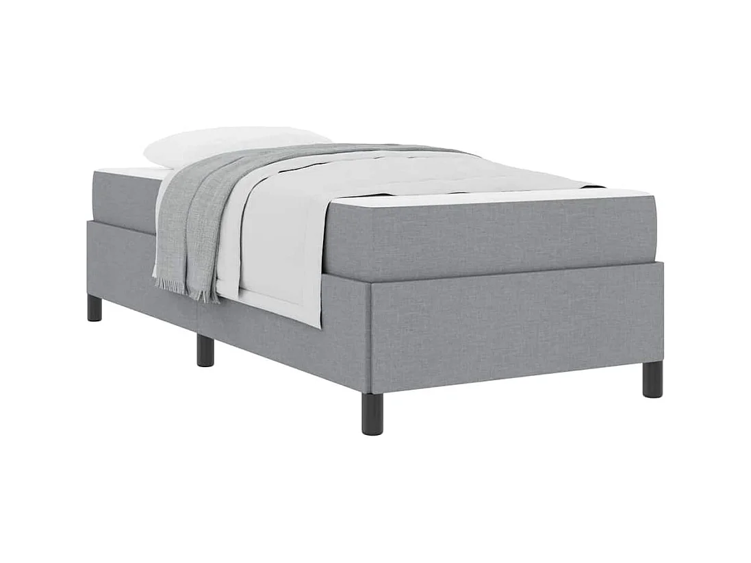 Letto boxspring grigio chiaro e nero 90 x 190 cm