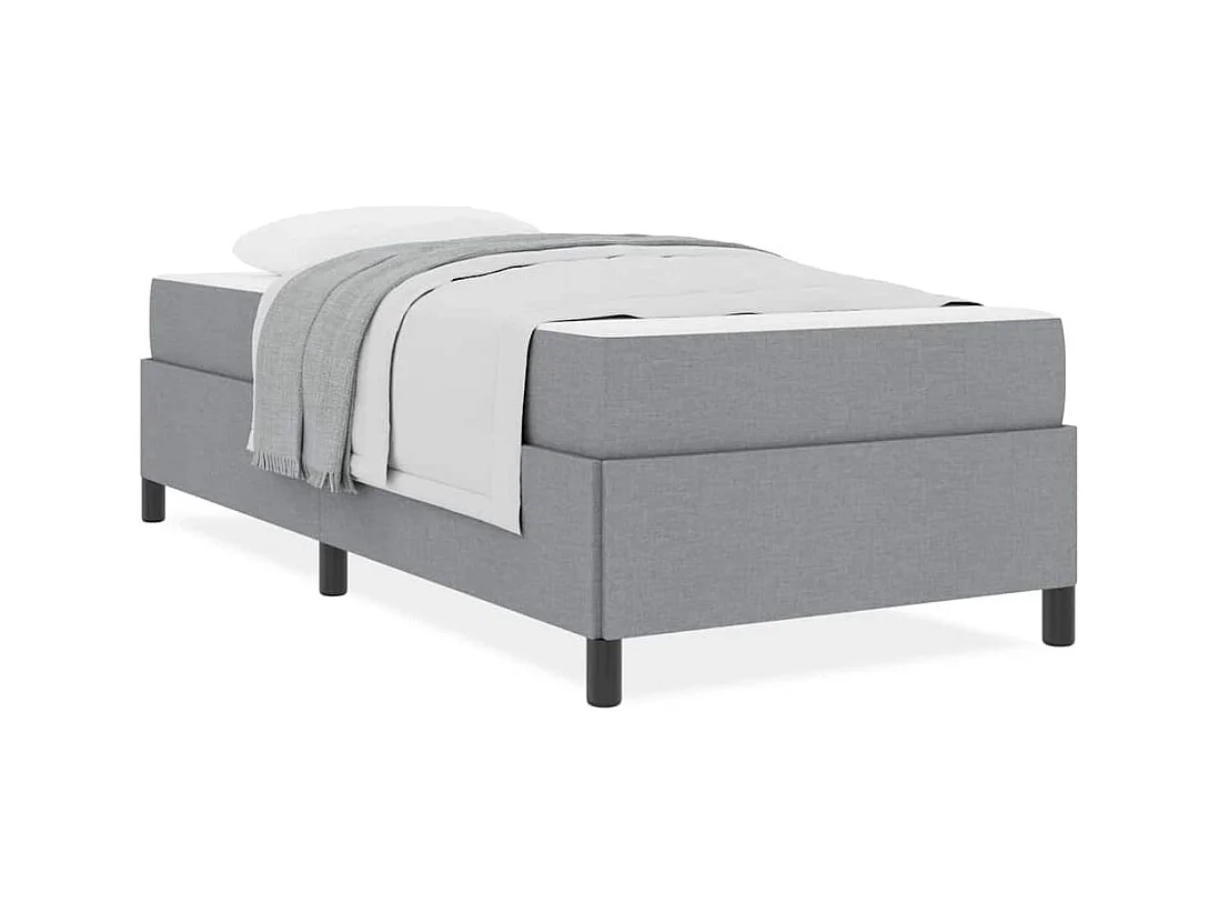 Letto boxspring grigio chiaro e nero 90 x 190 cm