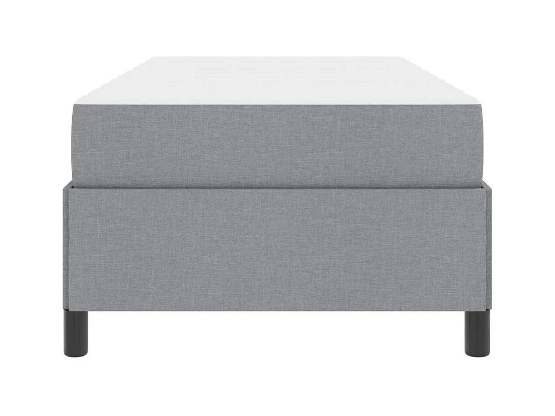 Letto boxspring grigio chiaro e nero 90 x 190 cm