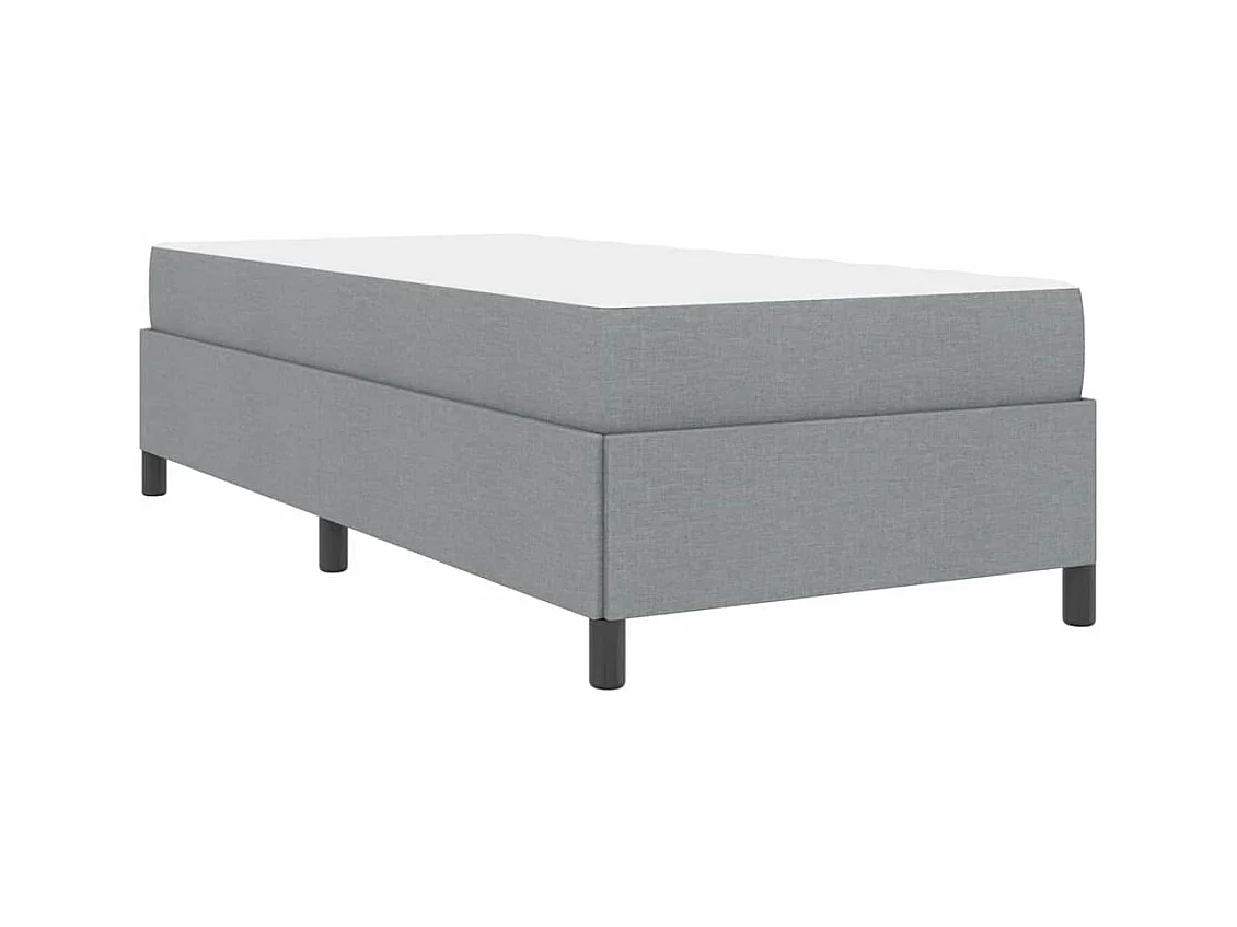 Letto boxspring grigio chiaro e nero 90 x 190 cm