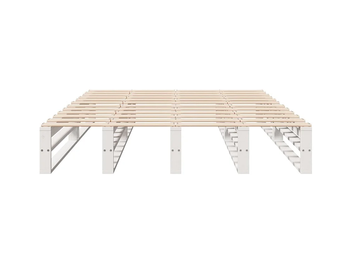 Bedframe zonder matras wit 150x200 cm massief grenenhout