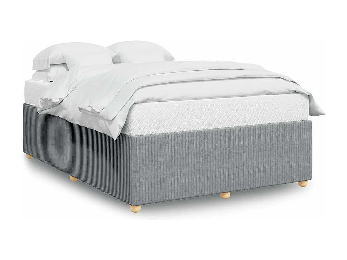 Struttura letto senza materasso tessuto grigio chiaro 140x190 cm