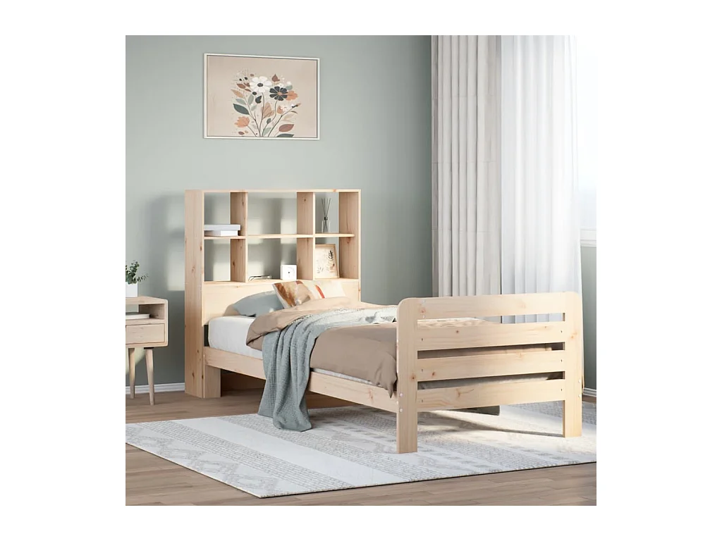 Cadre de lit sans matelas 90x190 cm bois de pin massif