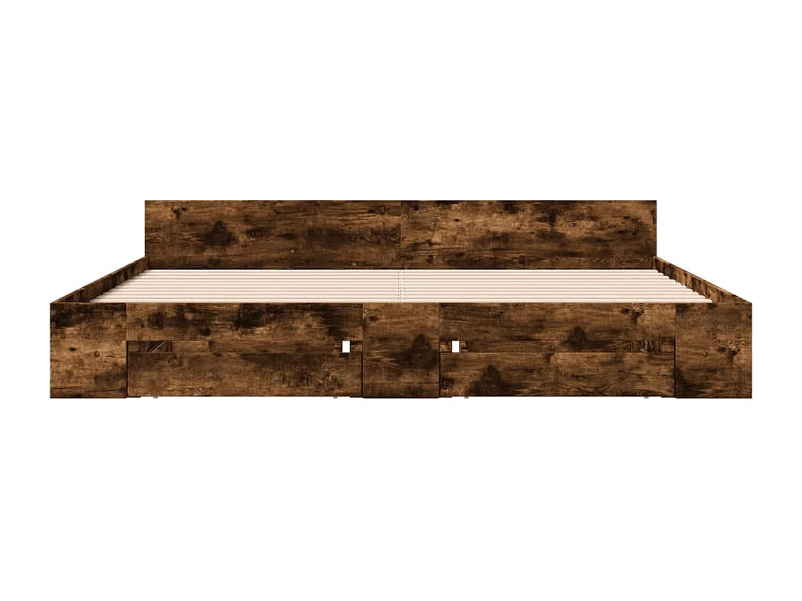 Bettgestell mit Schubladen ohne Matratze Räuchereiche 180x200 cm