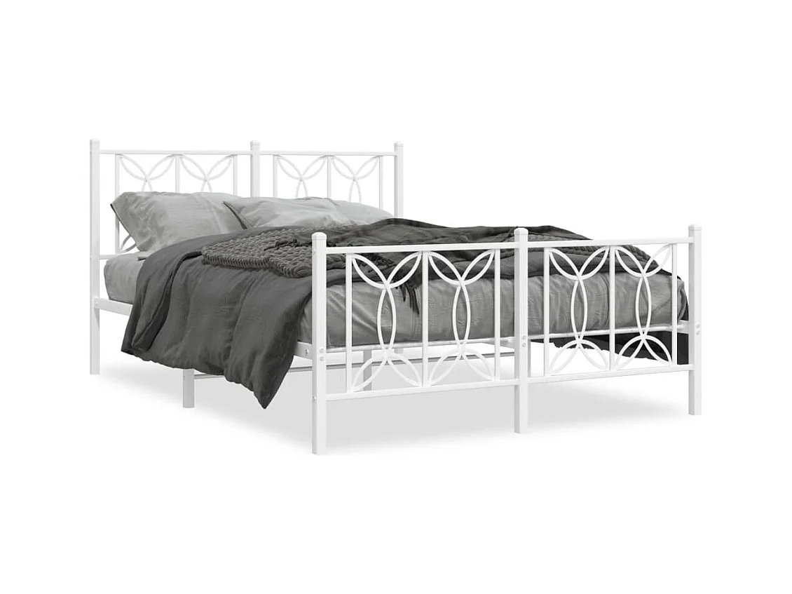Metalen bedframe zonder matras en voeteneinde wit 140x200 cm