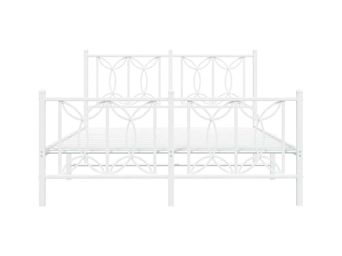 Metalen bedframe zonder matras en voeteneinde wit 140x200 cm