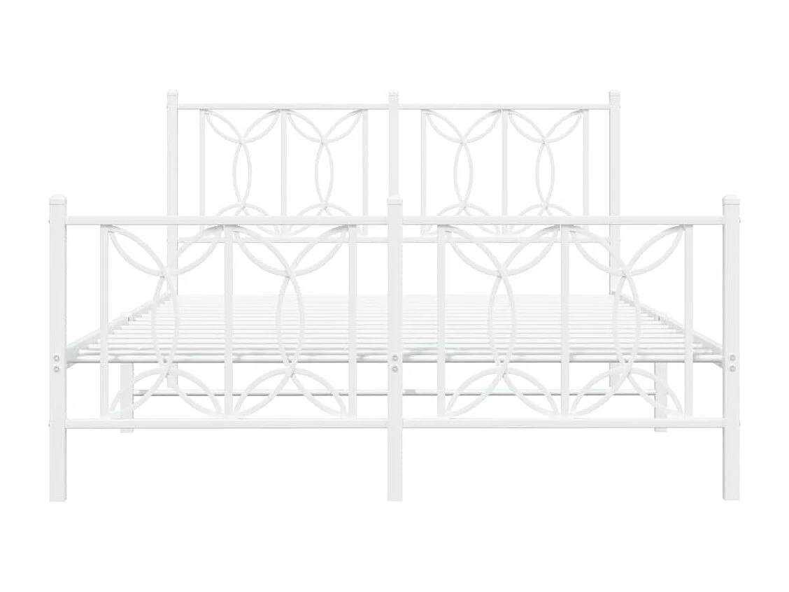 Estructura de cama de metal sin colchón ni piecero blanco 140x200 cm