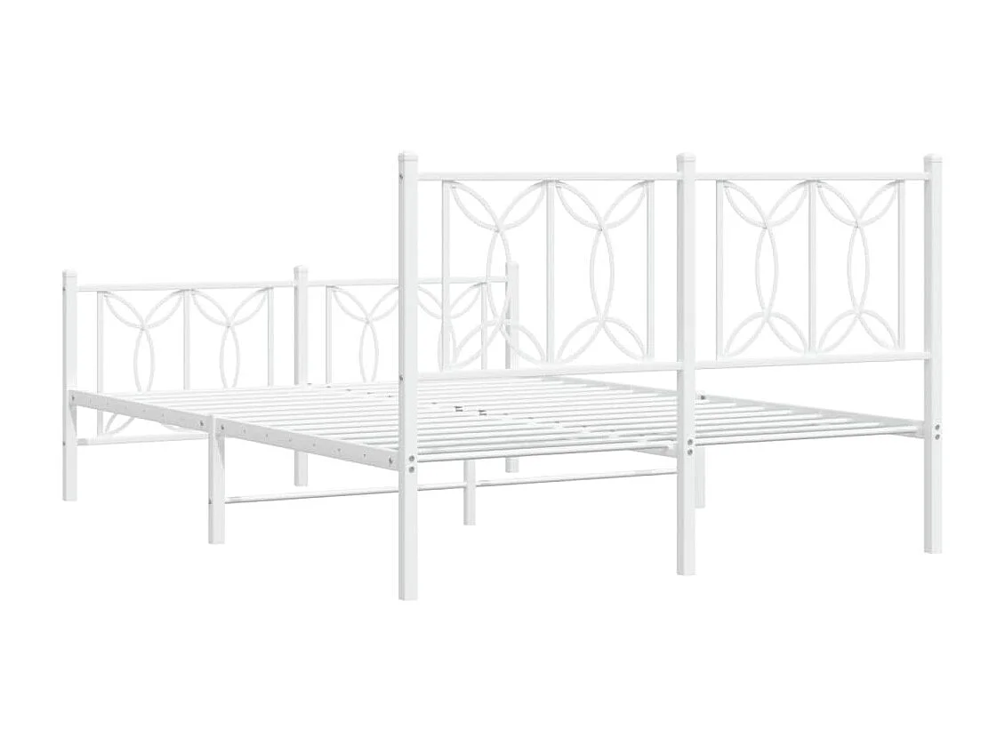 Estructura de cama de metal sin colchón ni piecero blanco 140x200 cm