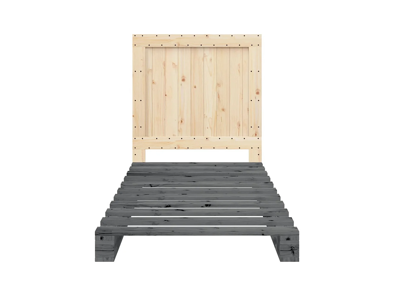 Bedframe zonder matras grijs 90x200 cm massief grenenhout