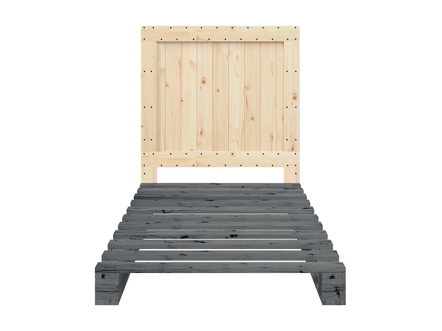 Bedframe zonder matras grijs 90x200 cm massief grenenhout