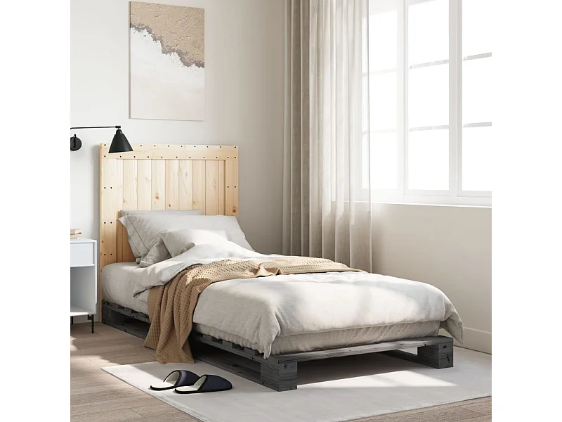 Bedframe zonder matras grijs 90x200 cm massief grenenhout