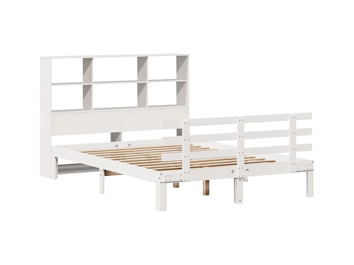 Wit boekenkastbed zonder matras 120x200 cm massief grenenhout