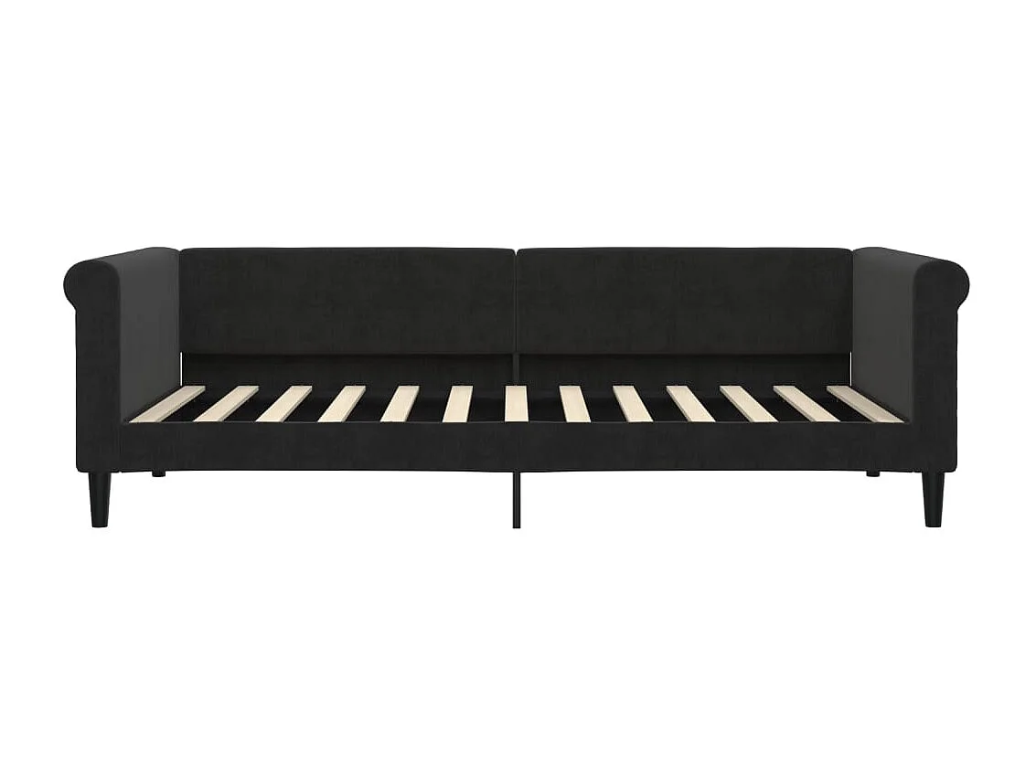 Lit de jour avec matelas noir 90x200 cm velours