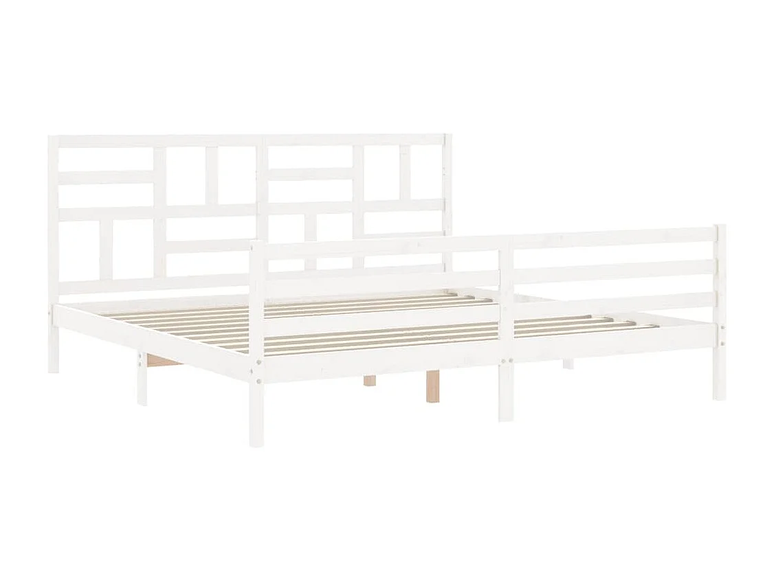 Cadre de lit sans matelas blanc 200x200 cm bois massif
