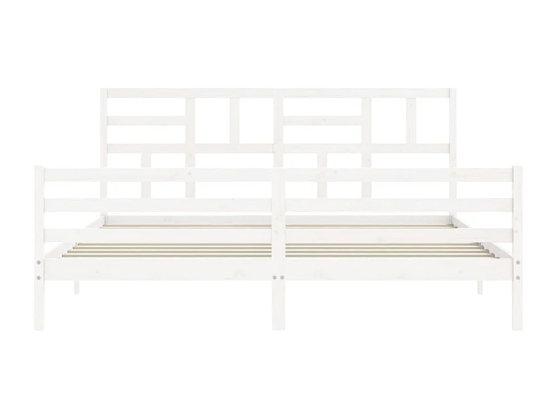 Cadre de lit sans matelas blanc 200x200 cm bois massif
