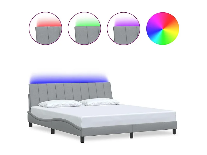 Estructura de cama sin colchón de tela gris claro 180x200 cm