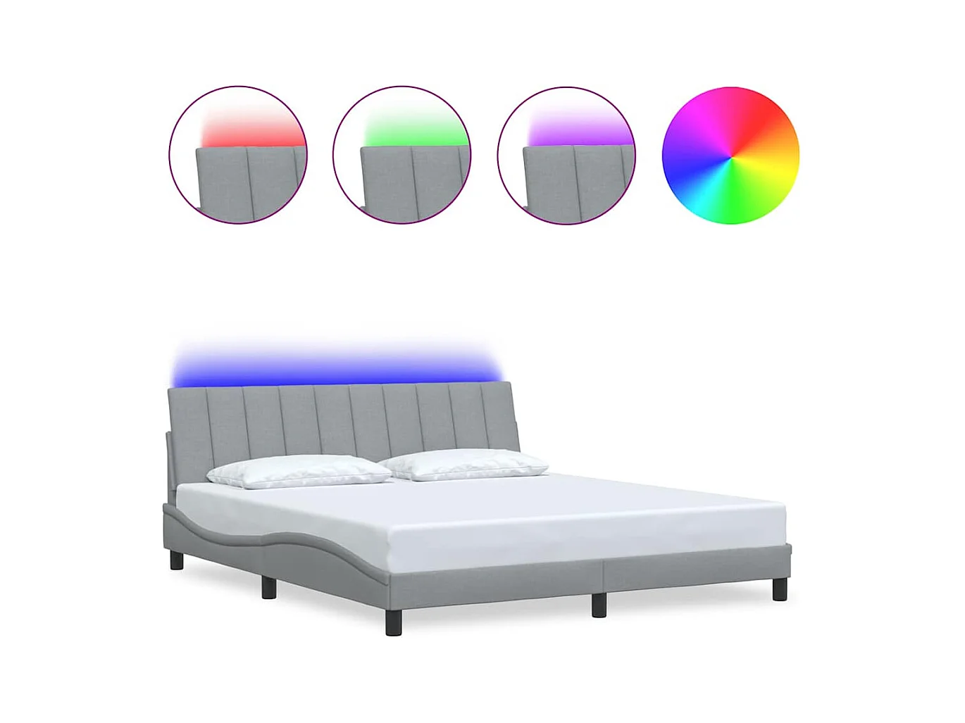 Estructura de cama sin colchón de tela gris claro 180x200 cm