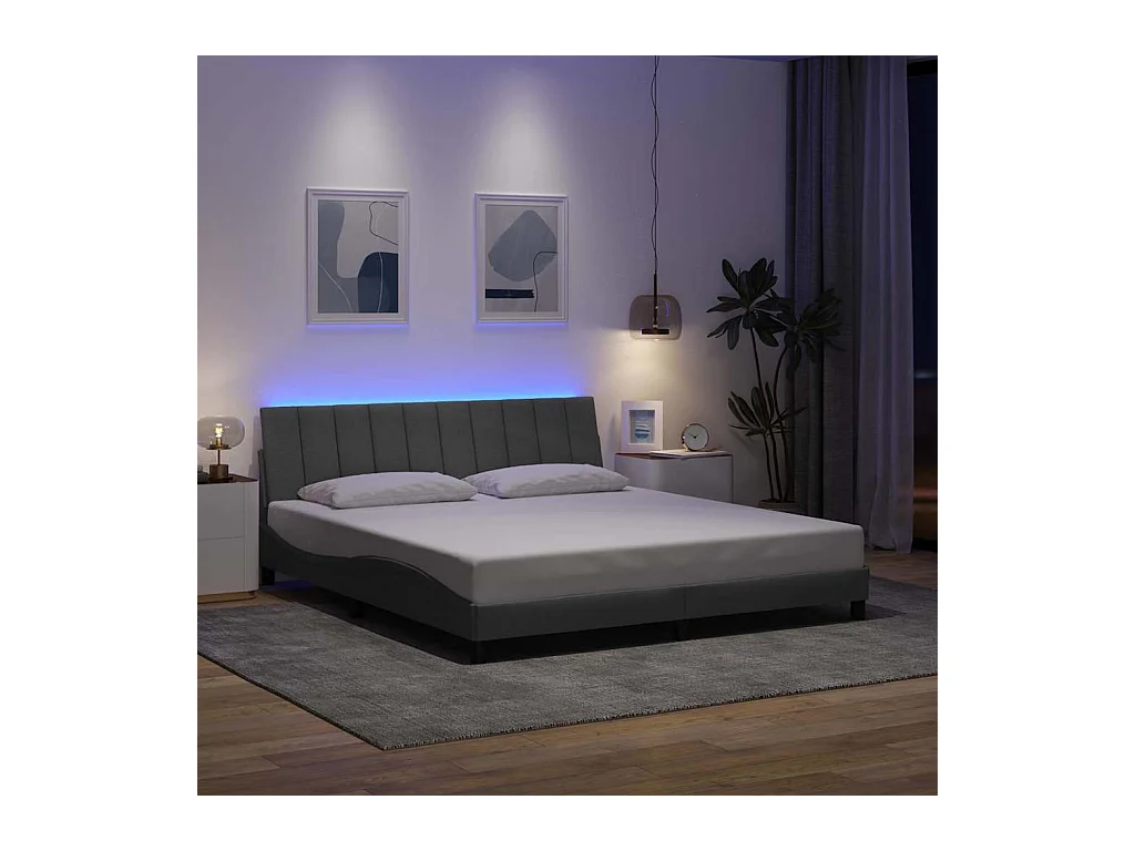 Estructura de cama sin colchón de tela gris claro 180x200 cm