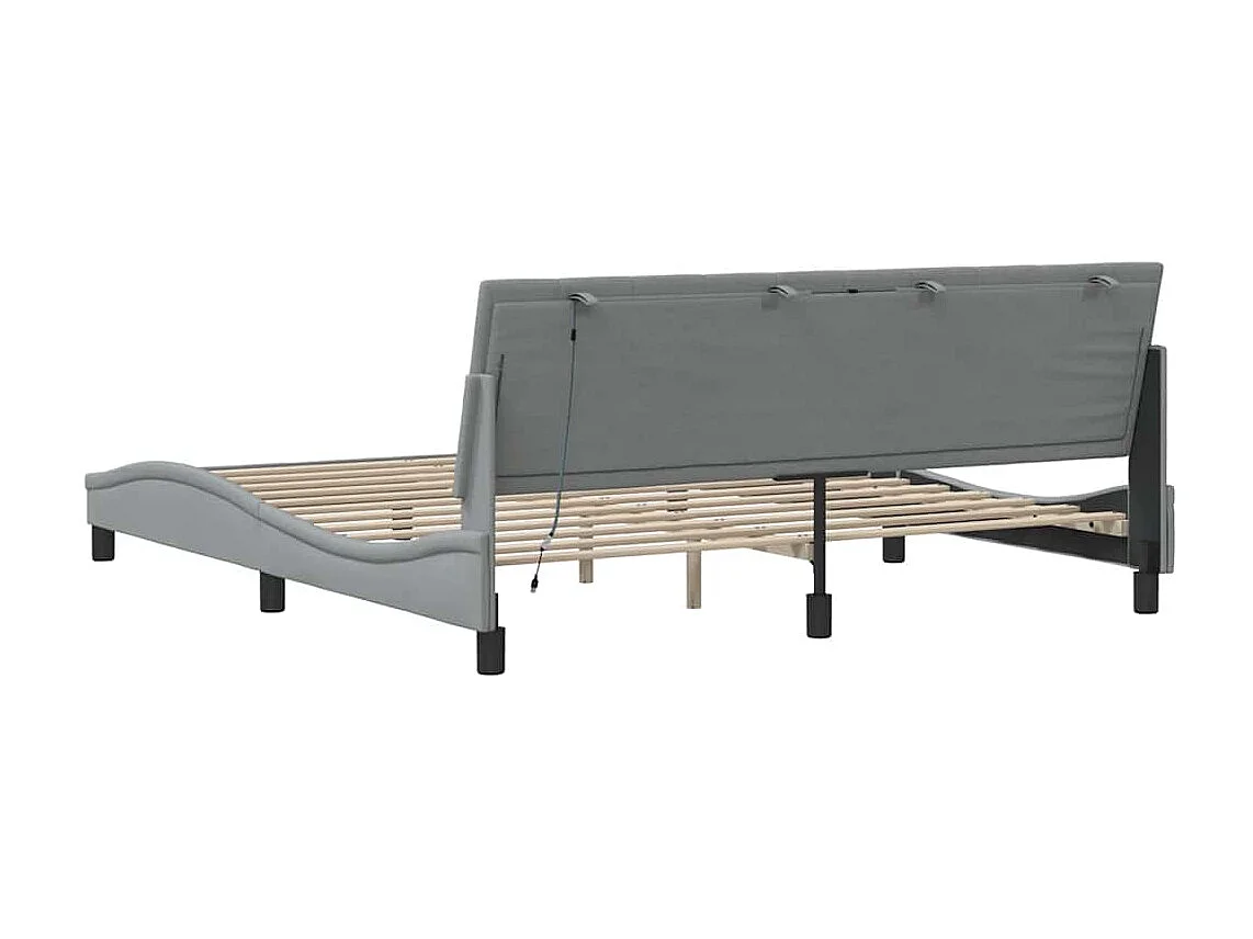 Estructura de cama sin colchón de tela gris claro 180x200 cm