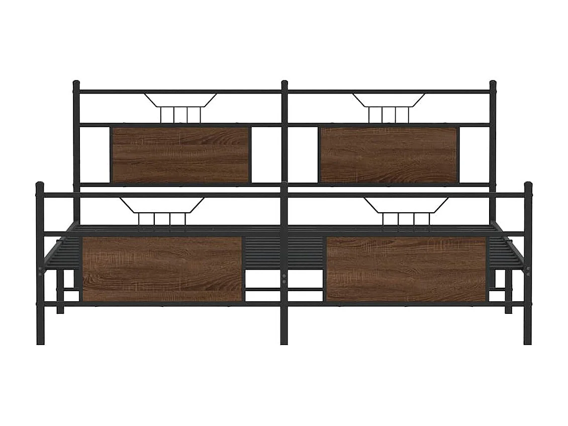 Struttura letto in metallo senza materasso rovere marrone 160x200 cm