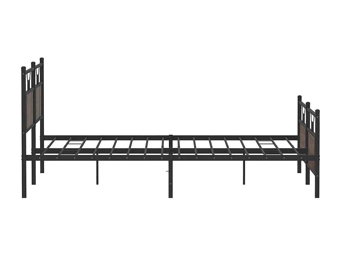 Metalen bedframe zonder matras bruin eiken 160x200 cm