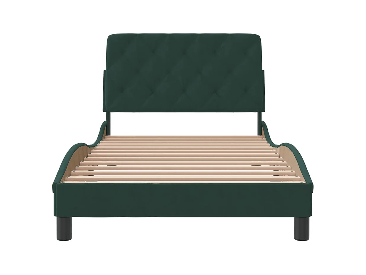 Bedframe zonder matras donkergroen 100x200 cm fluweel