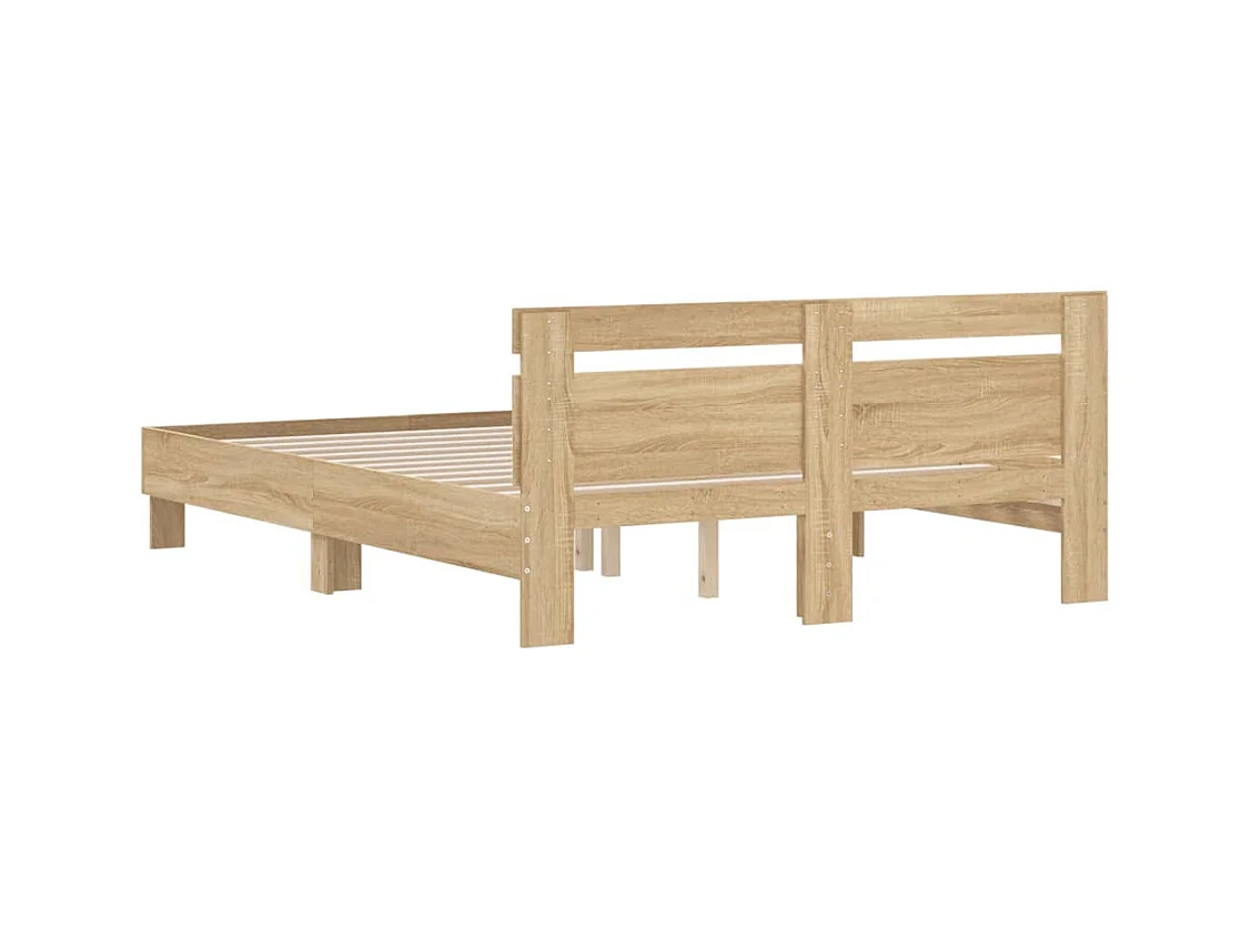 Struttura letto senza materasso Rovere Sonoma 140x200 cm