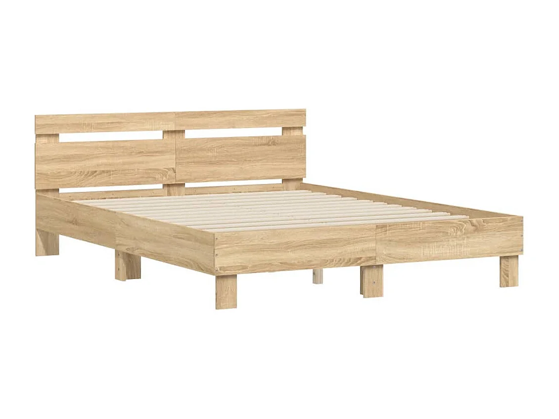 Estructura de cama sin colchón roble Sonoma 140x200 cm