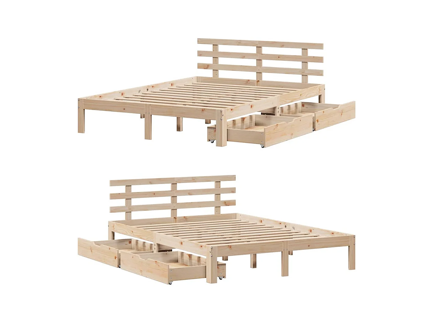 Struttura letto con cassetti senza materasso 120x190 cm