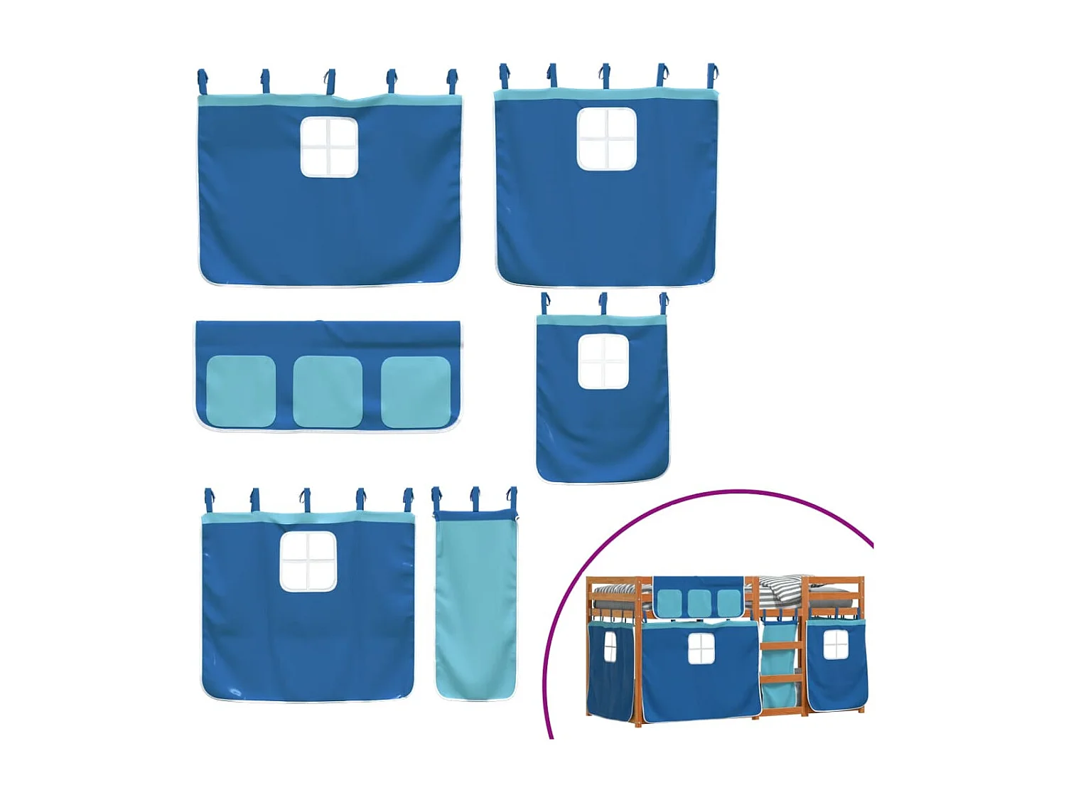 Stapelbed zonder matras blauw 80x200 cm massief grenenhout