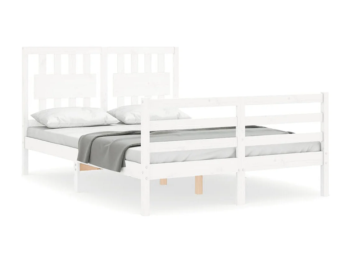 Bedframe zonder matras wit 140x200 cm massief hout