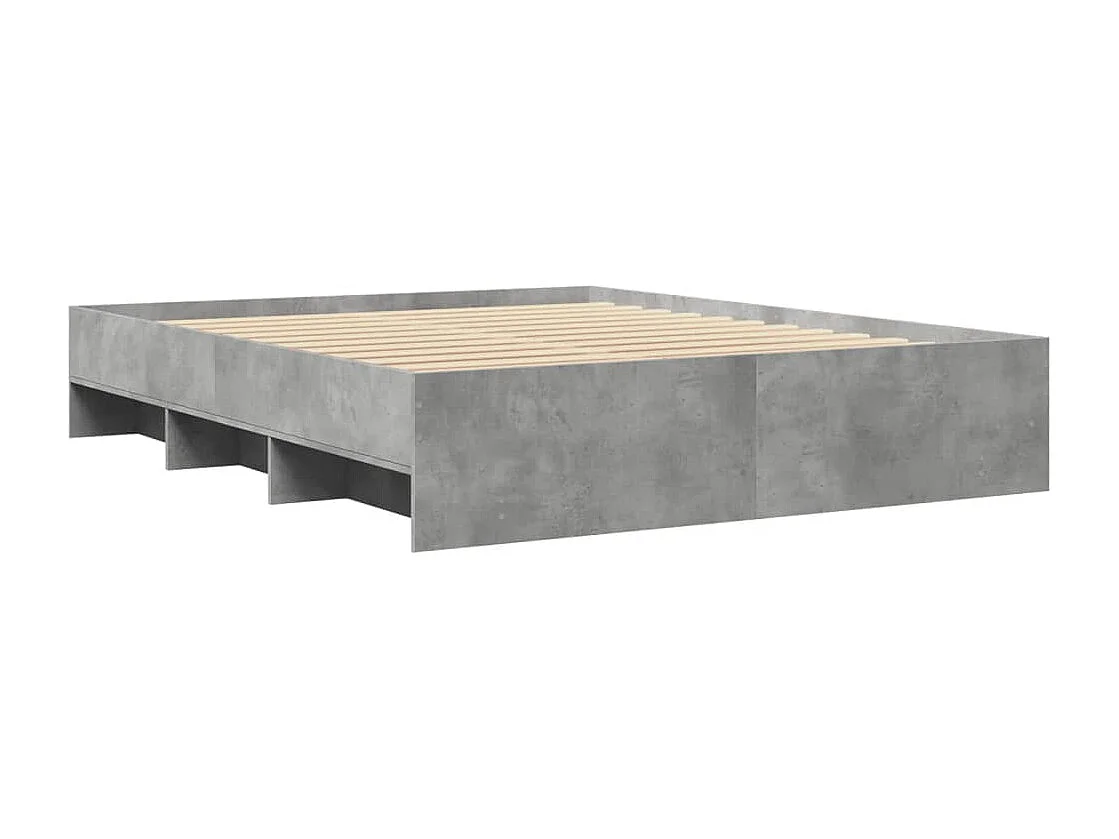 Betongraues Bettgestell ohne Matratze 160x200 cm Holzwerkstoff