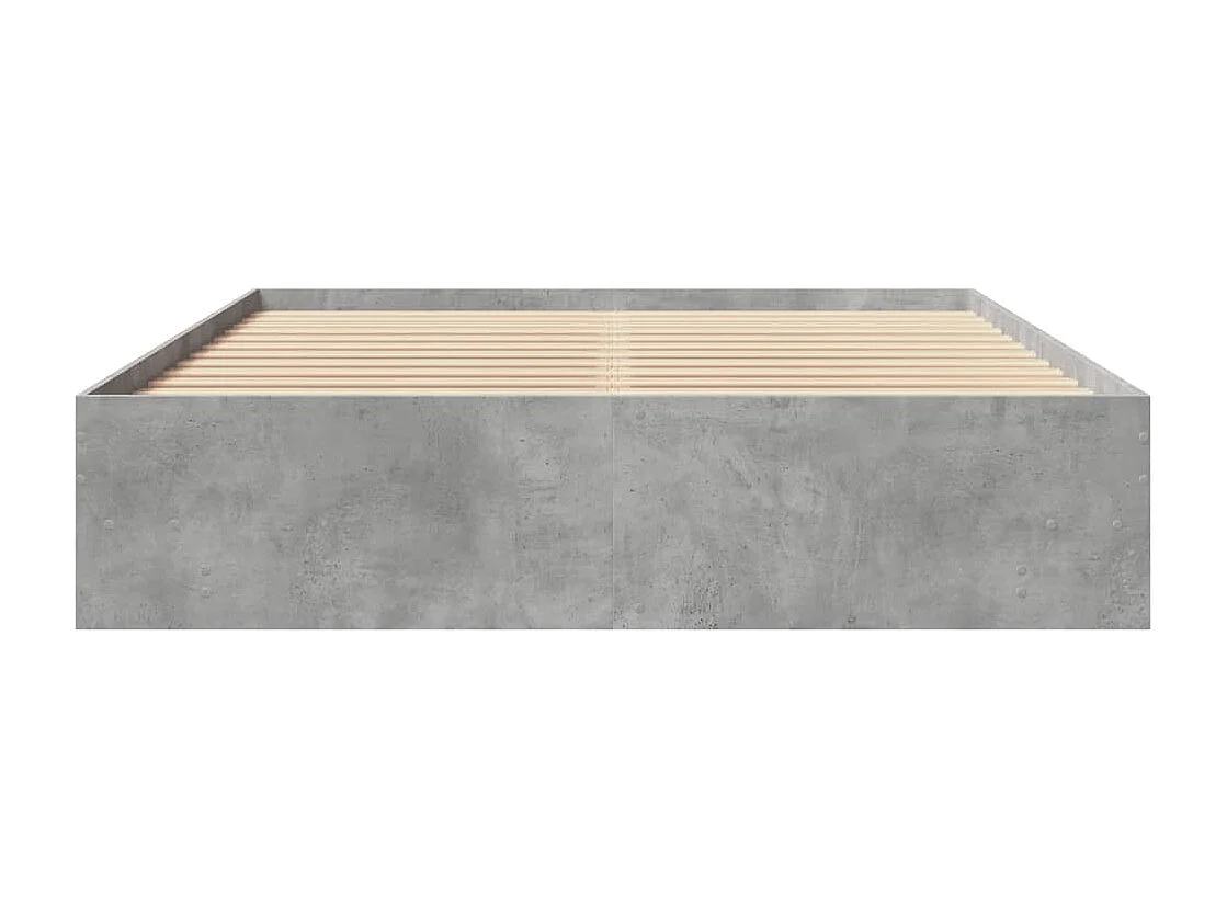 Cadre de lit sans matelas gris béton 160x200 cm bois ingénierie