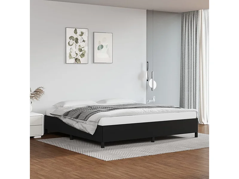 Bedframe zonder matras zwart 200x200 cm kunstleer