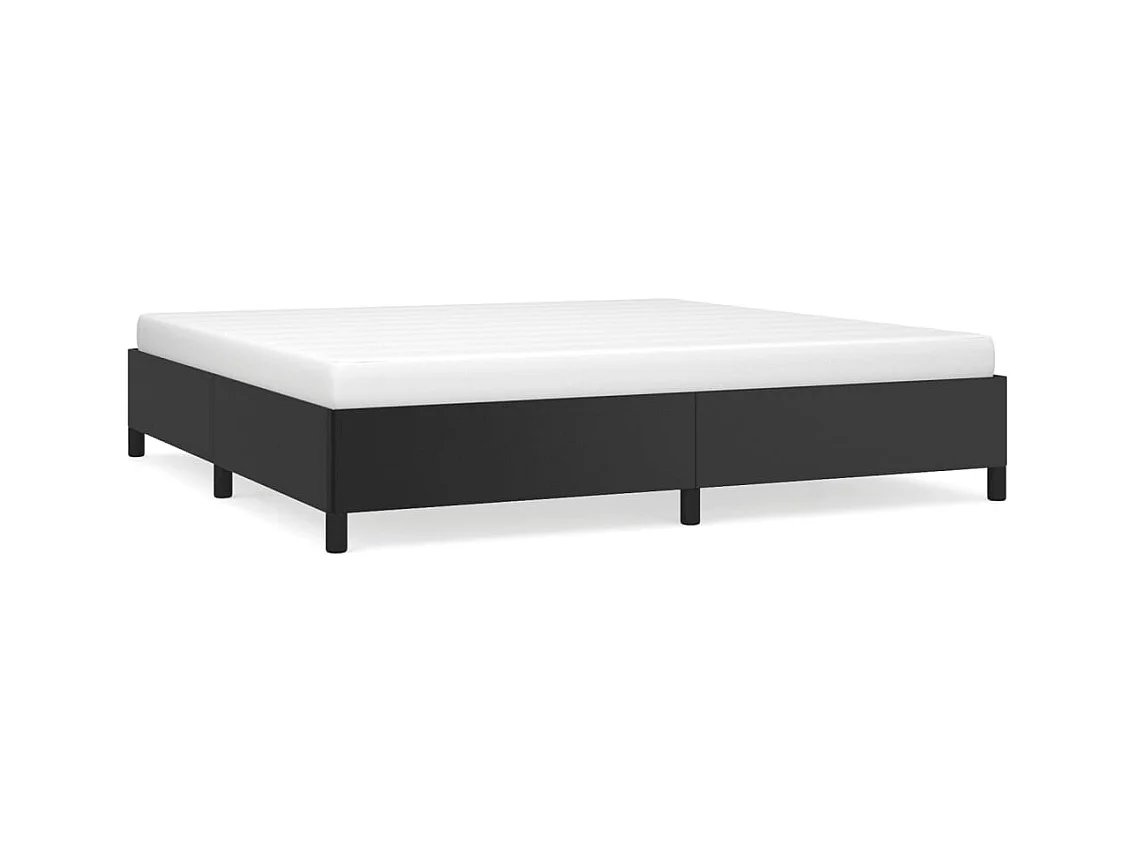 Struttura letto senza materasso nero 200x200 cm similpelle