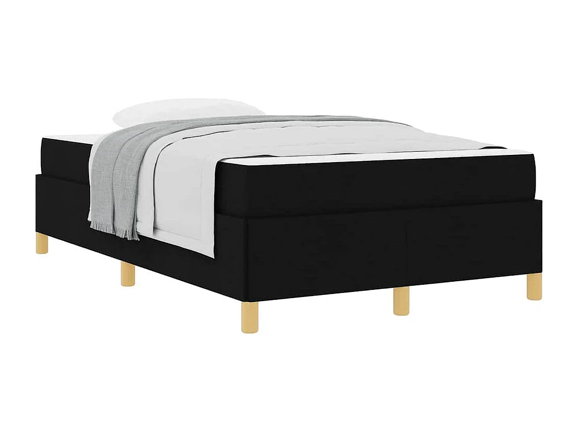 Zwart-wit en zwart boxspringbed 120 x 200 cm stof