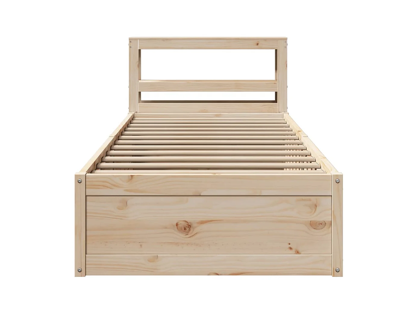 Bedframe met hoofdbord 90x200 cm massief grenenhout