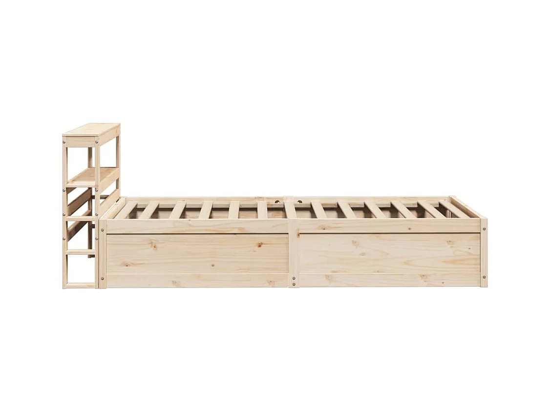 Bedframe met hoofdbord 90x200 cm massief grenenhout