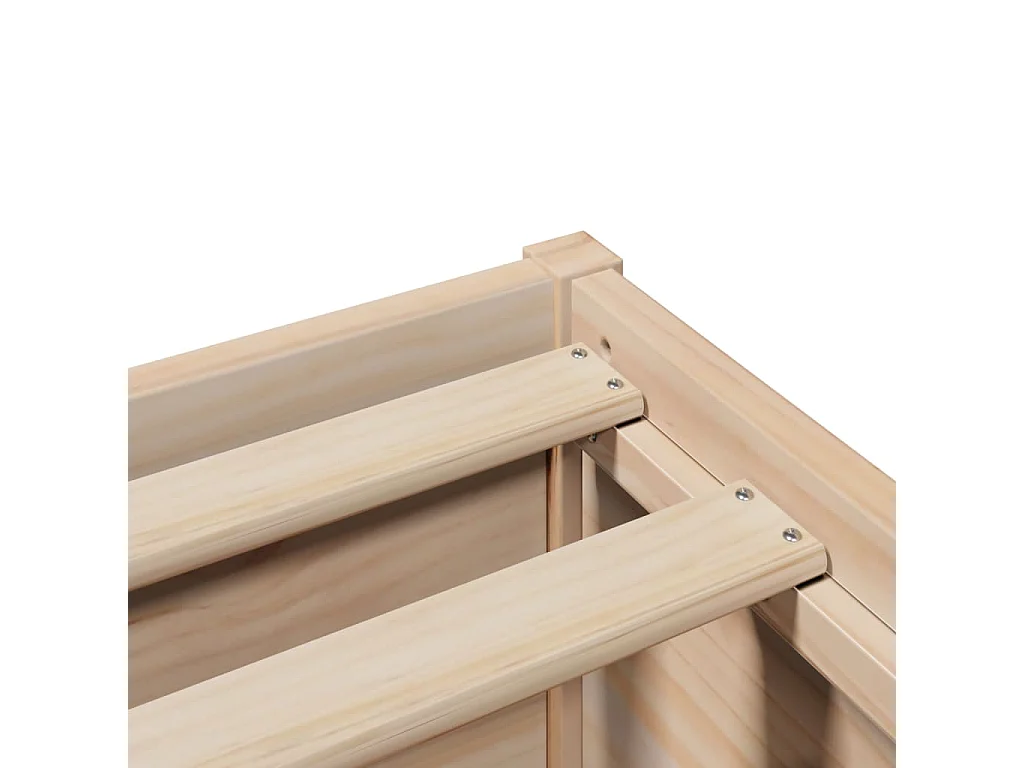 Bedframe met hoofdbord 90x200 cm massief grenenhout