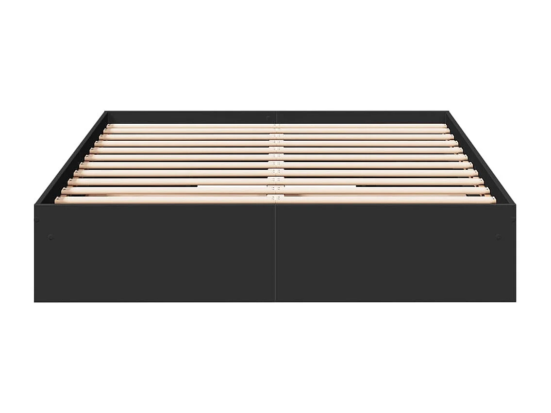 Cadre de lit avec tiroirs sans matelas noir 140x190 cm