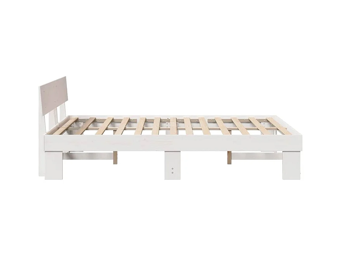 Estructura de cama blanca 140 x 200 cm Madera maciza de pino