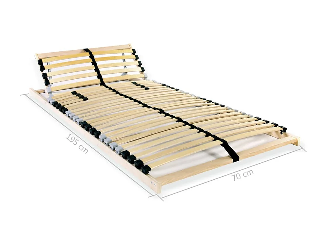 Lattenbodems zonder matras 2 stuks met 28 latten 70x200 cm