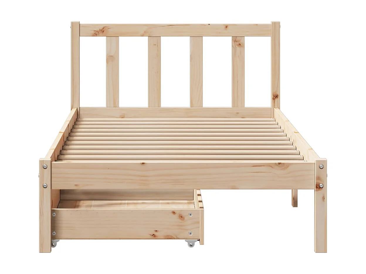Struttura letto senza materasso 90x200 cm in legno massello di pino