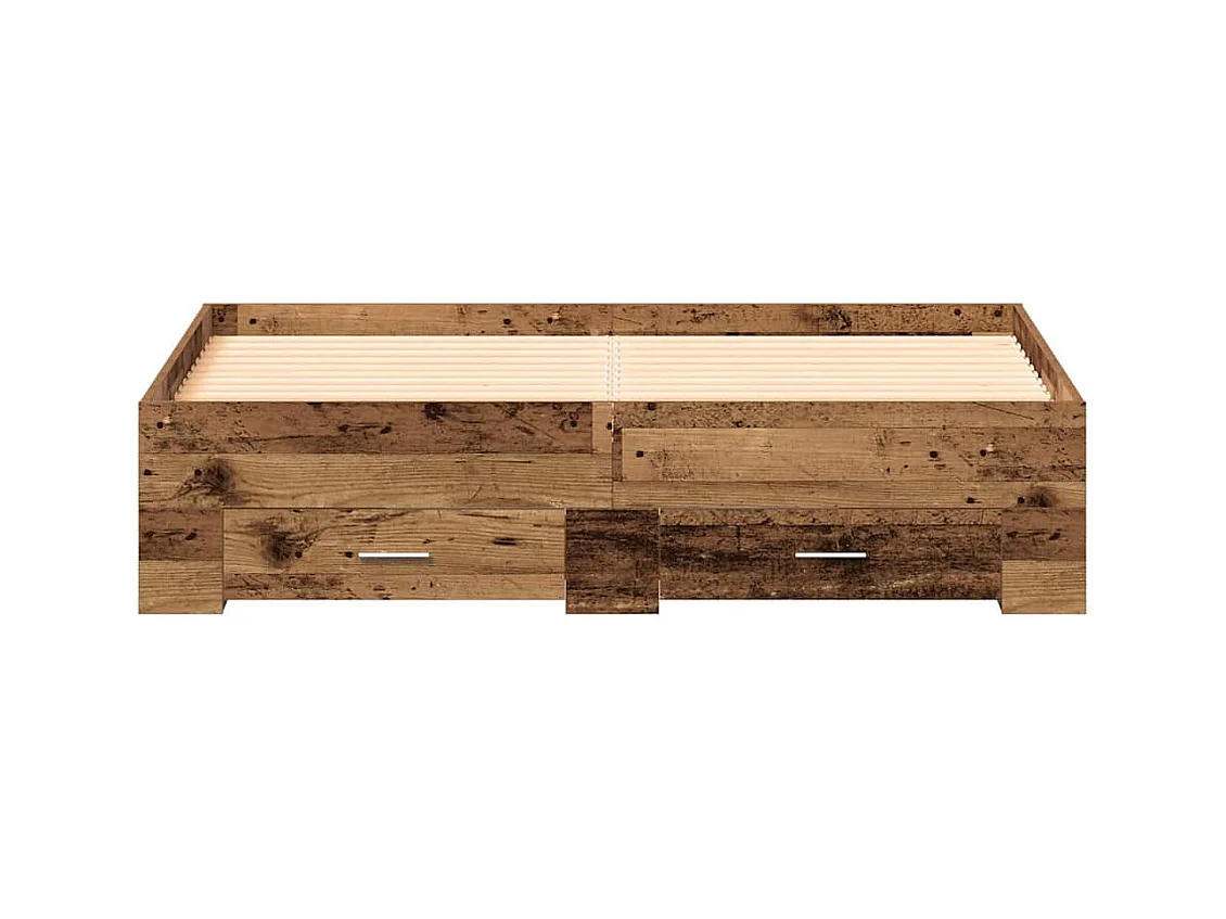 Struttura letto con cassetti con cassetto Legno antico 140 x 190 cm