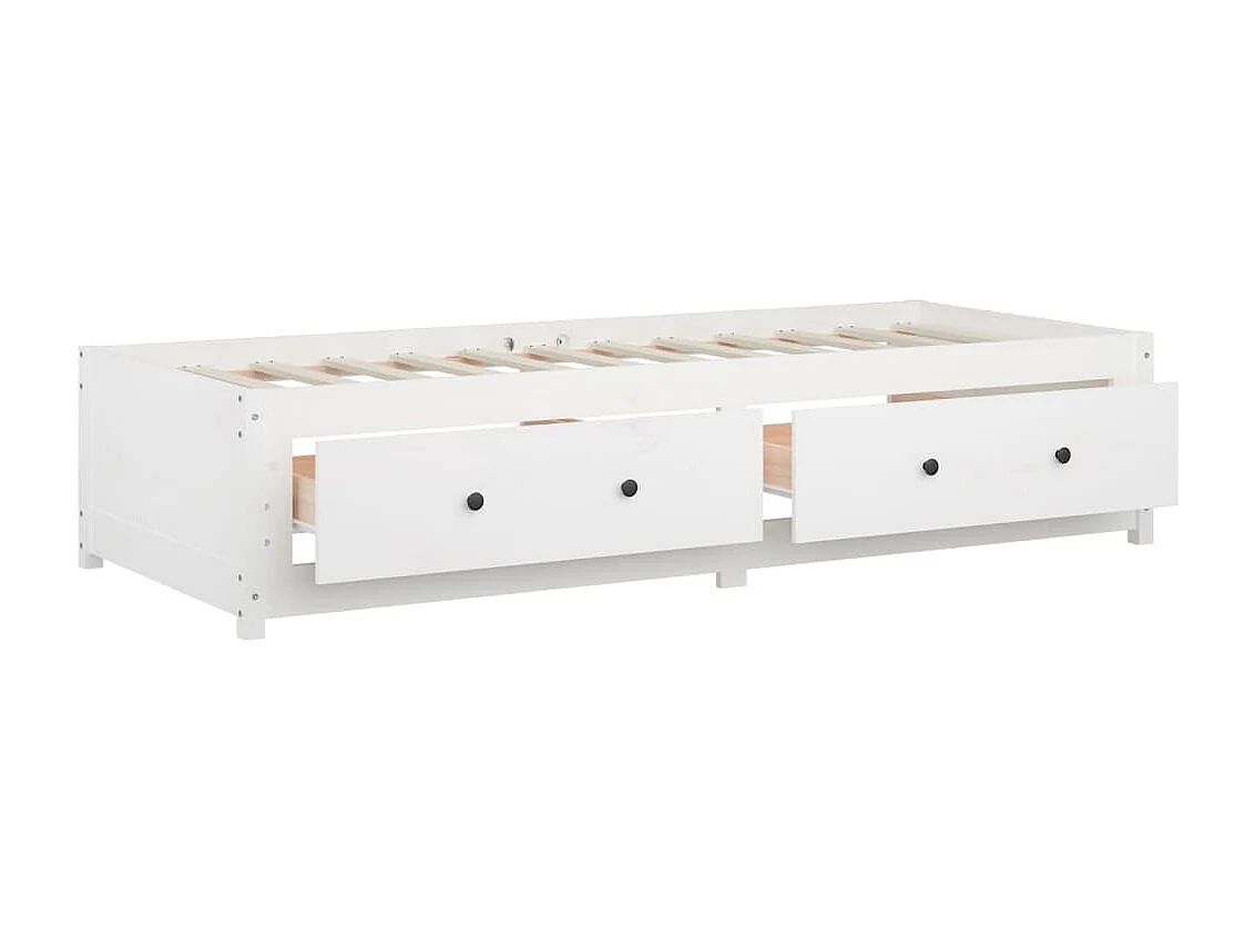Lit de jour sans matelas blanc 80x200 cm bois de pin massif