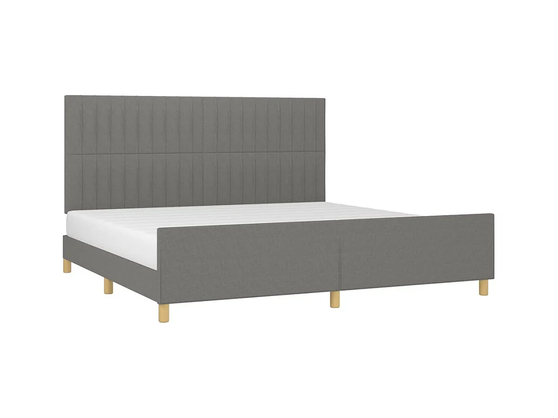 Struttura letto senza materasso tessuto grigio scuro 200x200 cm