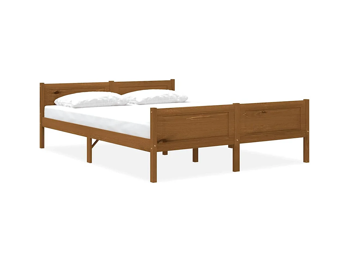 Bedframe zonder matras massief grenen honingbruin 140x200 cm
