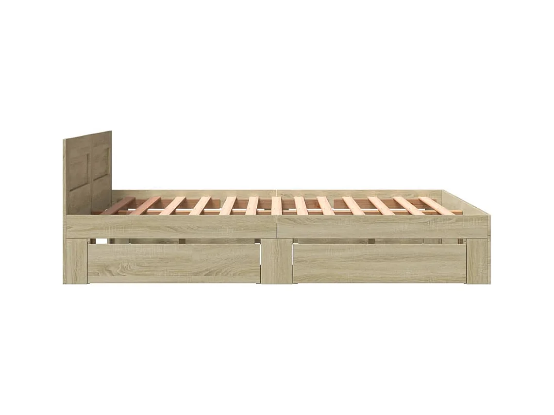 Bedframe hoofdbord zonder matras sonoma eiken 160x200 cm